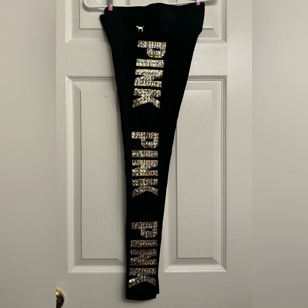 Victoria's Secret Black and Gold Jeggings with Stylish Appeal - Picture 1 of 6